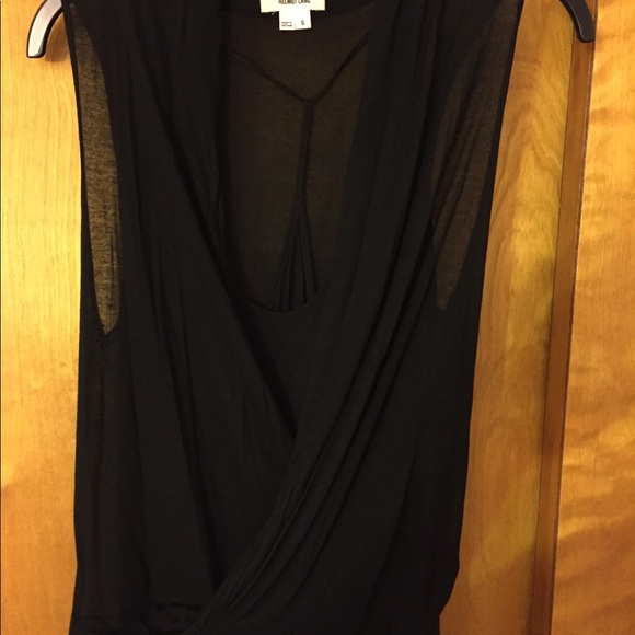 helmut Lang jersey knit black asymmetrical dress - Picture 3 of 8